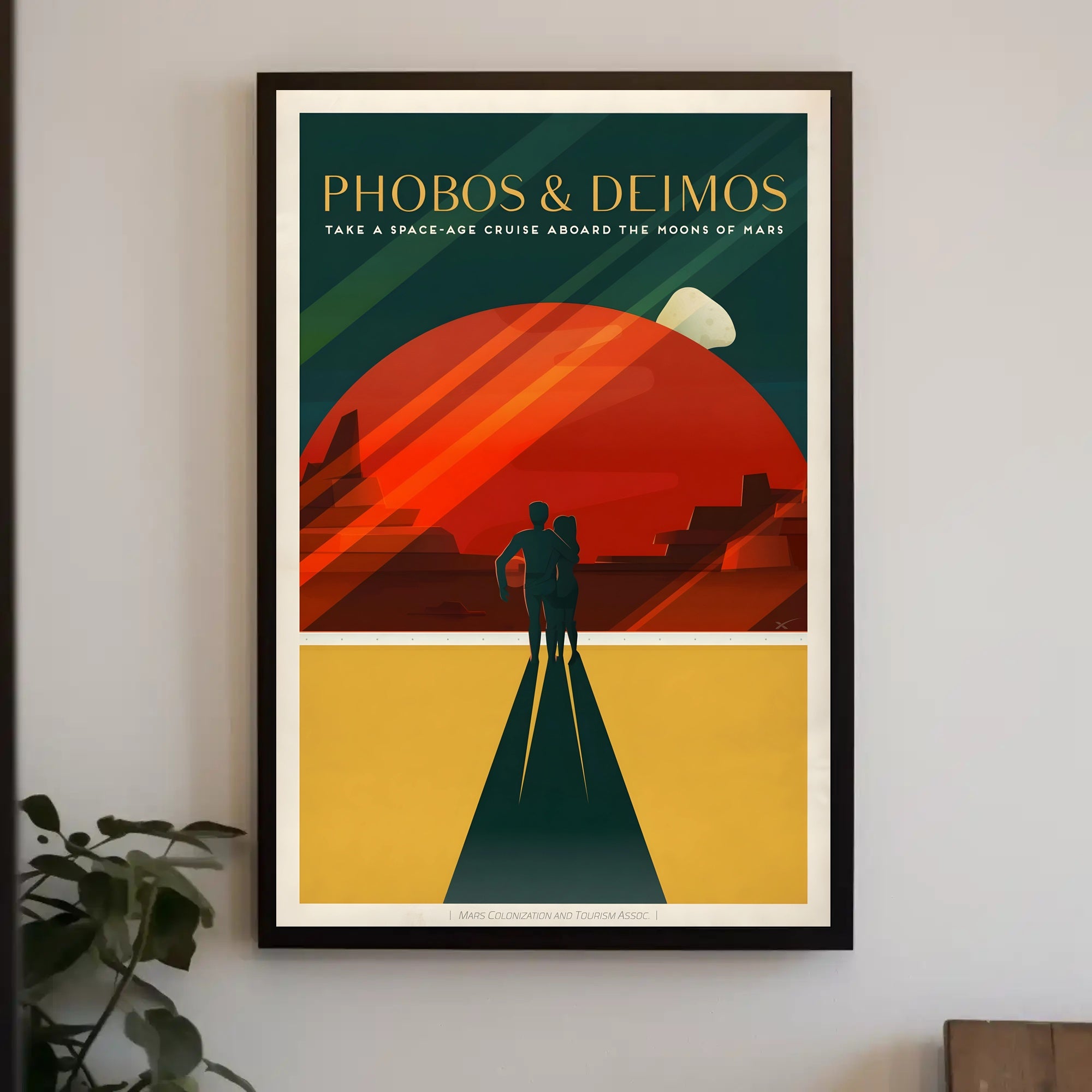 Futuristic Space-Age Cruise Mars Moons Futuristic Sci-Fi Poster PosterGoat