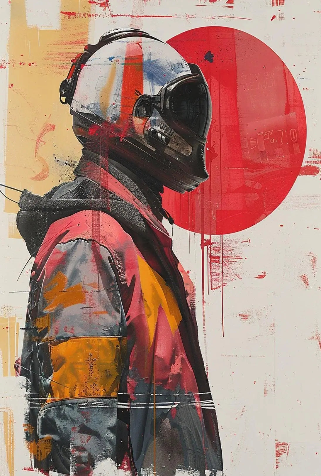 Futuristic Space Exploration Pilot Helmet Sci-Fi Poster PosterGoat