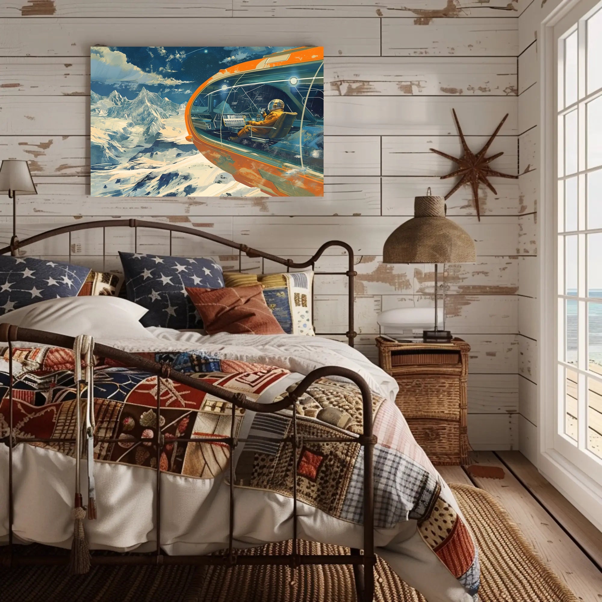 Futuristic Spacecraft Adventure Scenic Futuristic Sci-Fi Poster PosterGoat