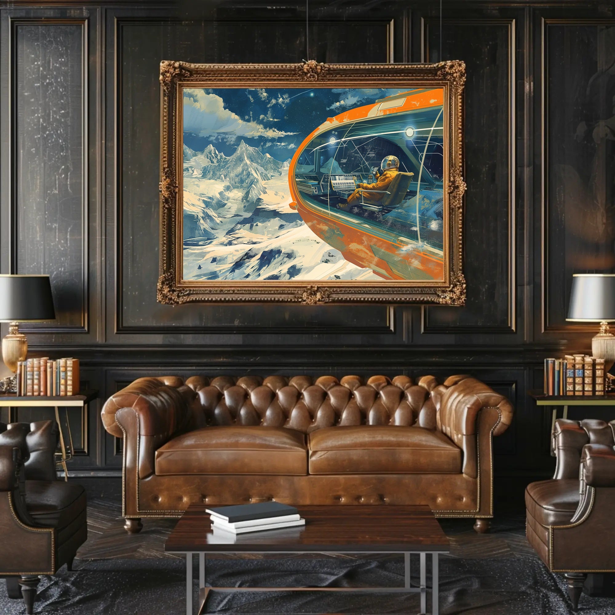 Futuristic Spacecraft Adventure Scenic Futuristic Sci-Fi Poster PosterGoat