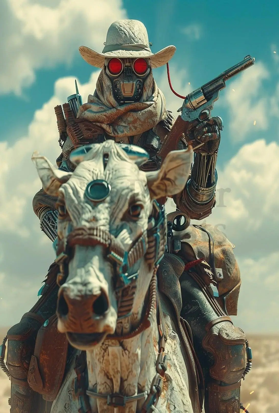 Futuristic Steampunk Cowboy Adventure Futuristic Sci-Fi Poster PosterGoat