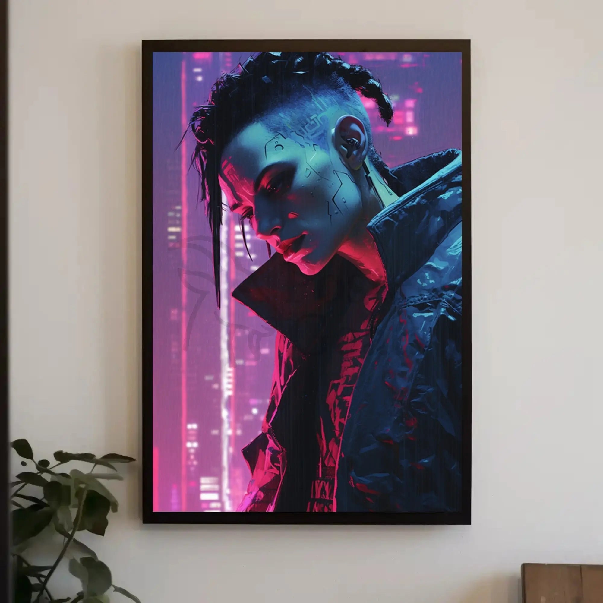 Futuristic Urban Cyberpunk Character Art Futuristic Sci-Fi Poster PosterGoat