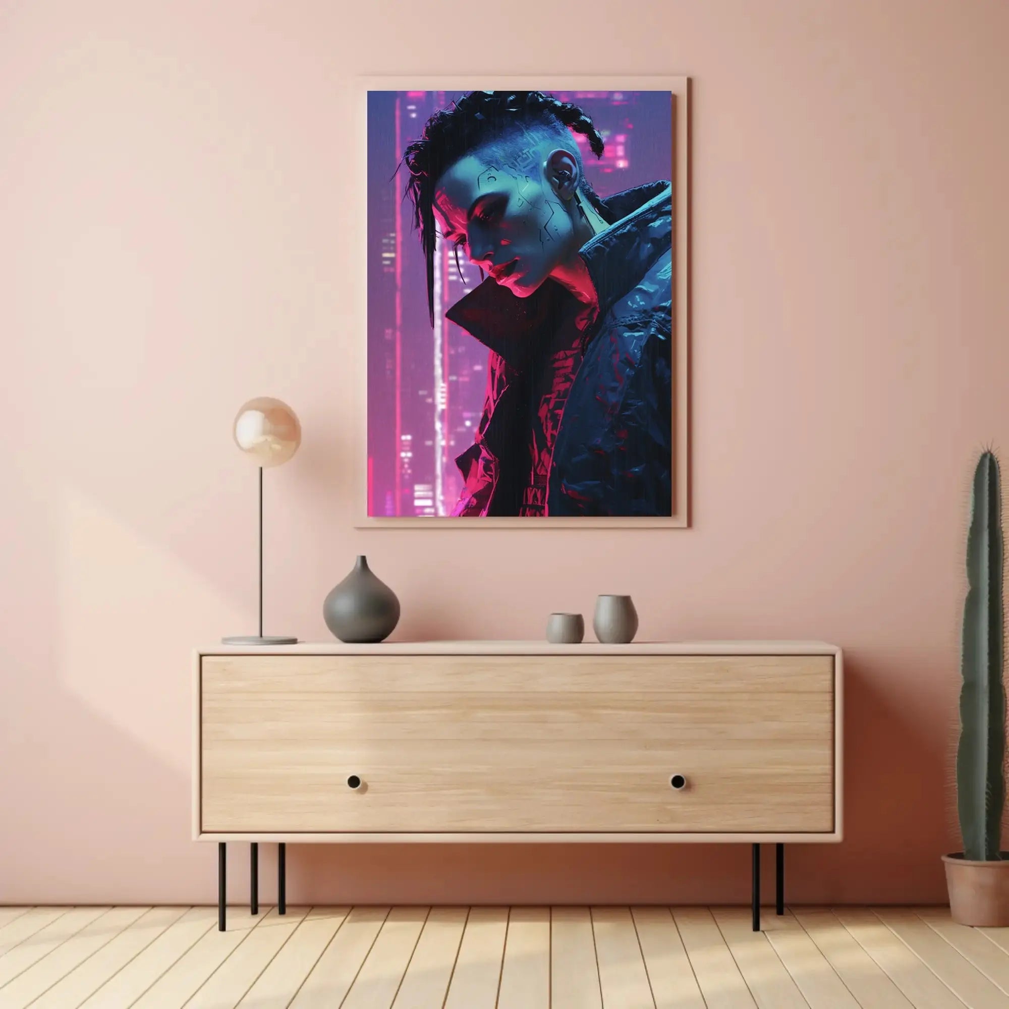 Futuristic Urban Cyberpunk Character Art Futuristic Sci-Fi Poster PosterGoat