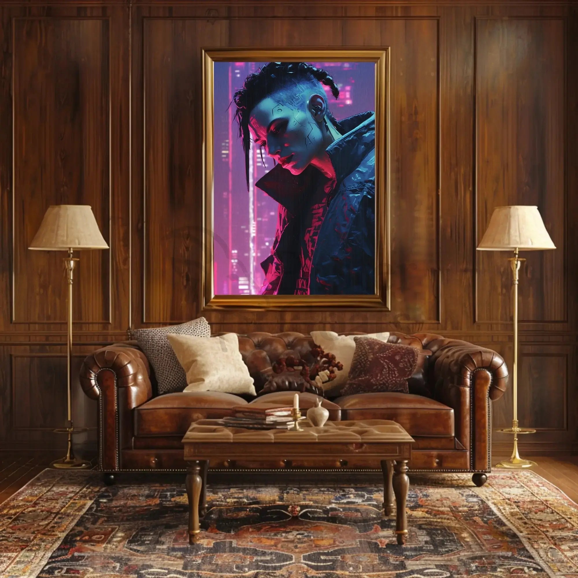 Futuristic Urban Cyberpunk Character Art Futuristic Sci-Fi Poster PosterGoat