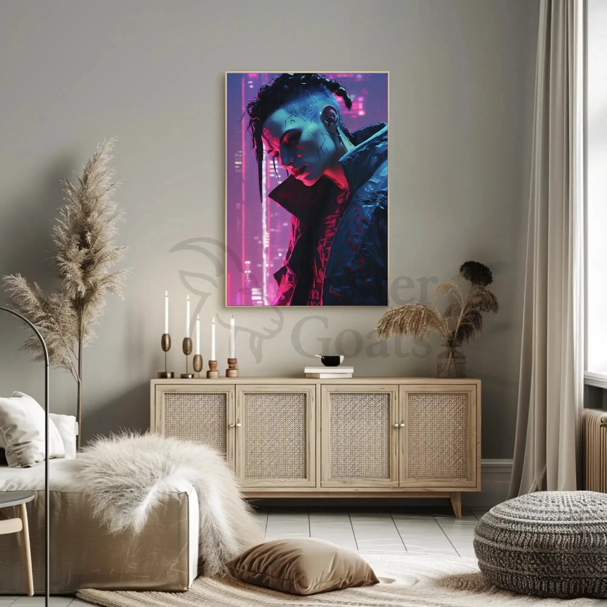 Futuristic Urban Cyberpunk Character Art Futuristic Sci-Fi Poster PosterGoat