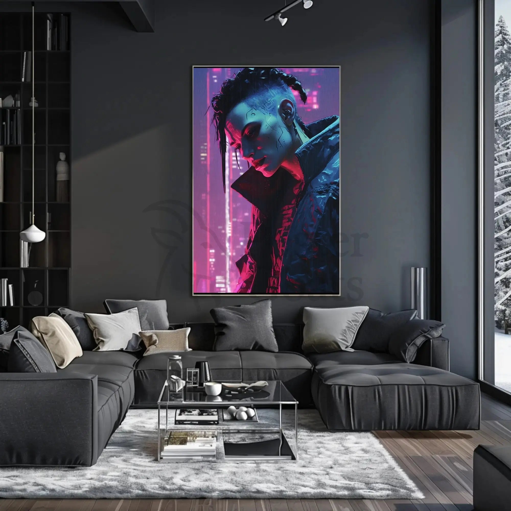 Futuristic Urban Cyberpunk Character Art Futuristic Sci-Fi Poster PosterGoat