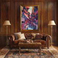 Futuristic Urban Metropolis Abstract Artistic Poster PosterGoat