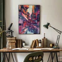 Futuristic Urban Metropolis Abstract Artistic Poster PosterGoat