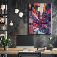 Futuristic Urban Metropolis Abstract Artistic Poster PosterGoat