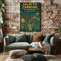 Galactic Carnival Extravaganza Futuristic Sci-Fi Poster PosterGoat