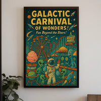Galactic Carnival Extravaganza Futuristic Sci-Fi Poster PosterGoat