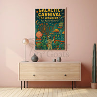 Galactic Carnival Extravaganza Futuristic Sci-Fi Poster PosterGoat