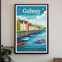 Galway Harbor Vintage Travel Poster PosterGoat