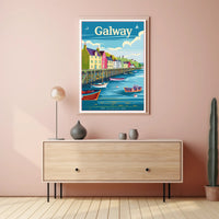 Galway Harbor Vintage Travel Poster PosterGoat
