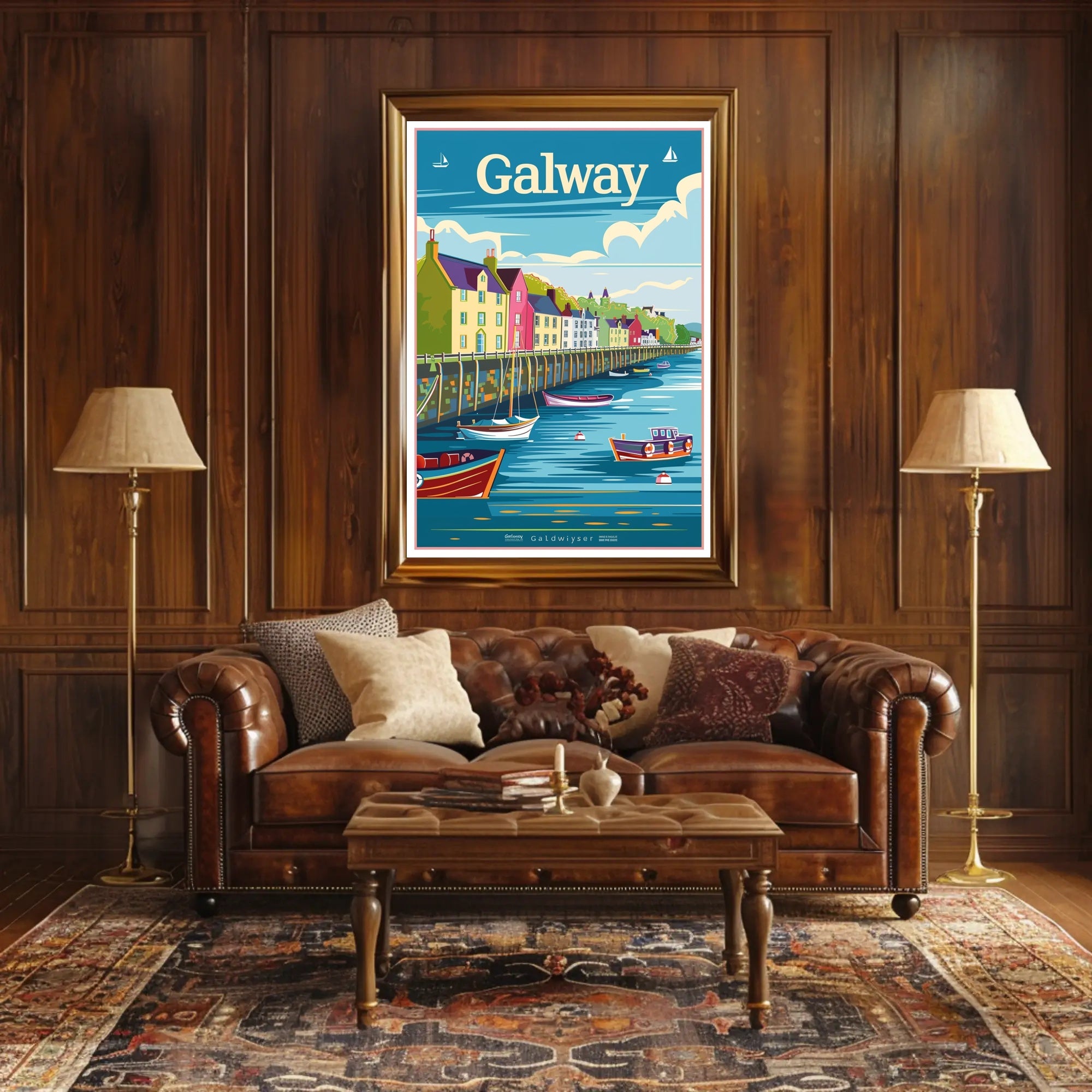 Galway Harbor Vintage Travel Poster PosterGoat