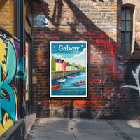 Galway Harbor Vintage Travel Poster PosterGoat