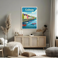 Galway Harbor Vintage Travel Poster PosterGoat