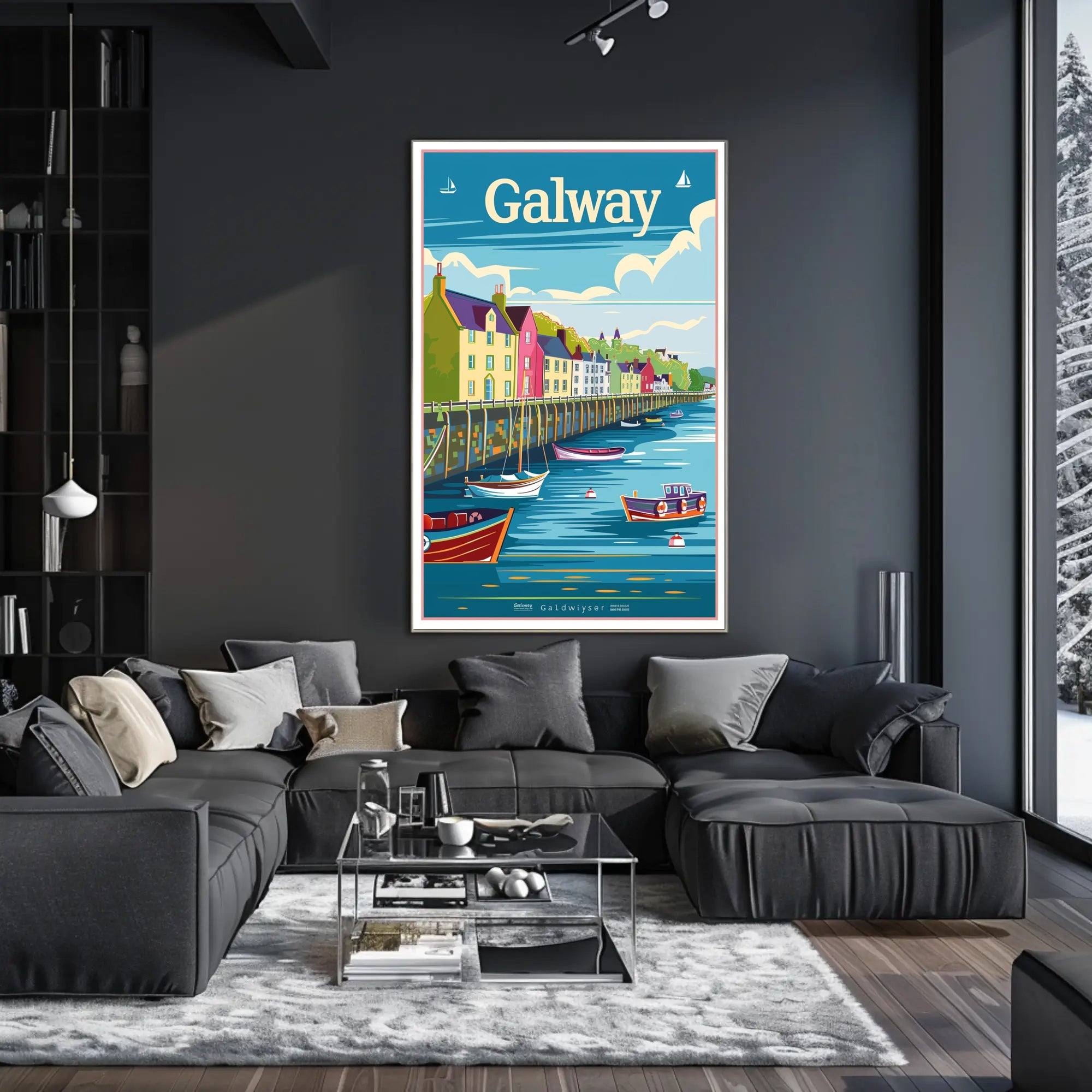 Galway Harbor Vintage Travel Poster PosterGoat