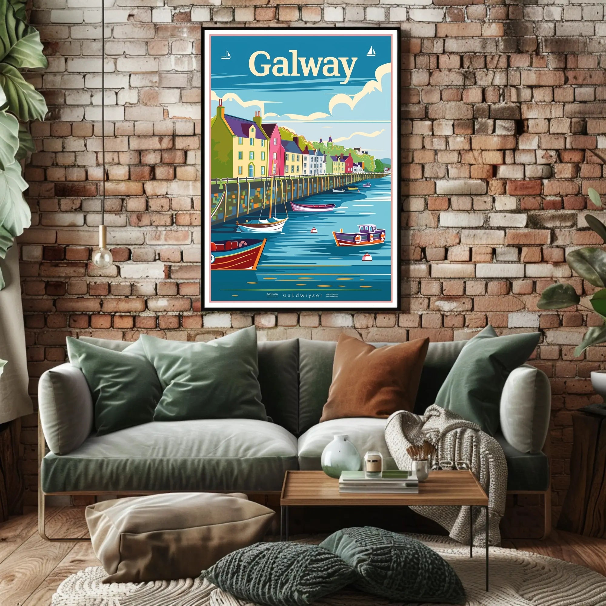 Galway Harbor Vintage Travel Poster PosterGoat