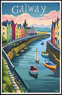 Galway Scenic View: Vibrant Vintage Travel Poster PosterGoat