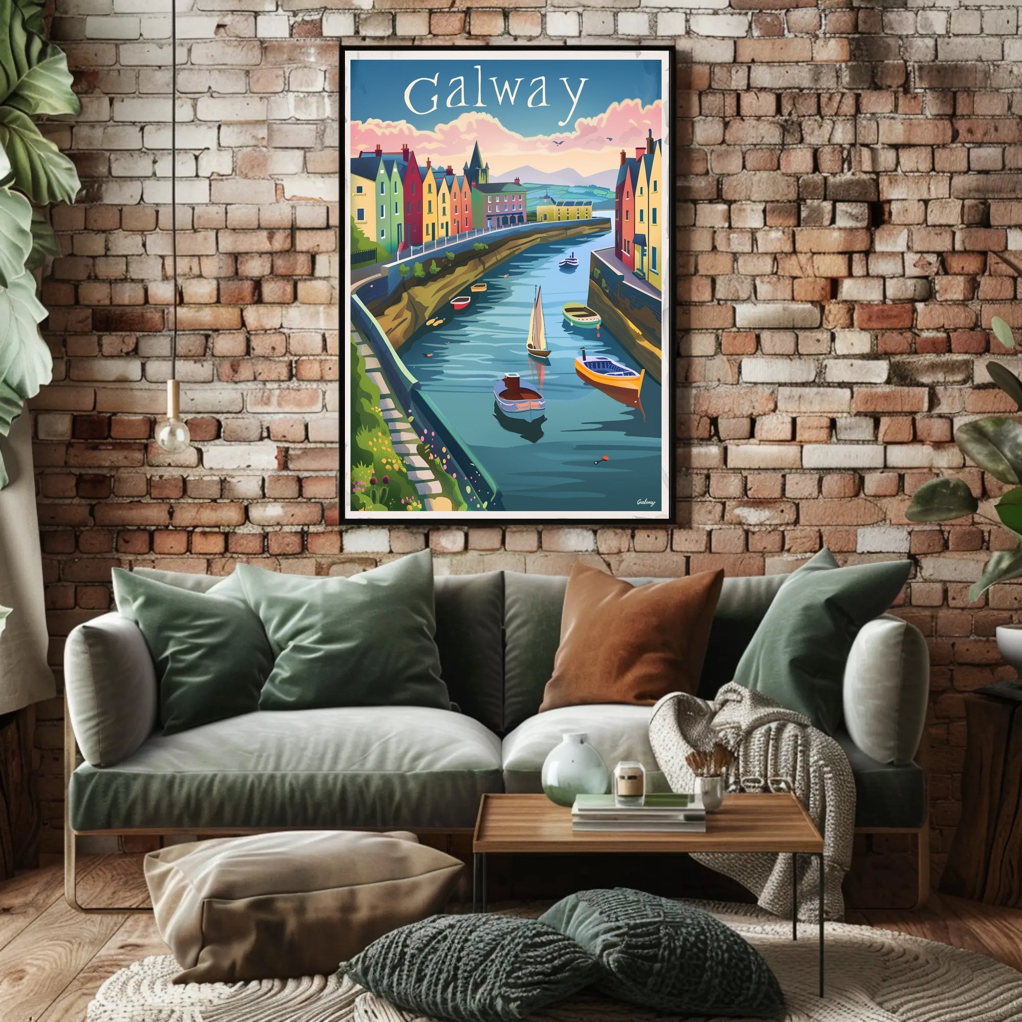 Galway Scenic View: Vibrant Vintage Travel Poster PosterGoat