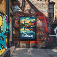 Galway Scenic Waterfront Vintage Travel Poster PosterGoat