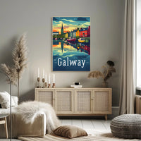 Galway Scenic Waterfront Vintage Travel Poster PosterGoat