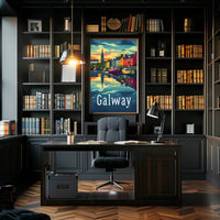 Galway Scenic Waterfront Vintage Travel Poster PosterGoat