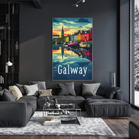 Galway Scenic Waterfront Vintage Travel Poster PosterGoat