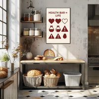 Gaming Health Bar Minimalist Design Pop Culture Poster PosterGoat