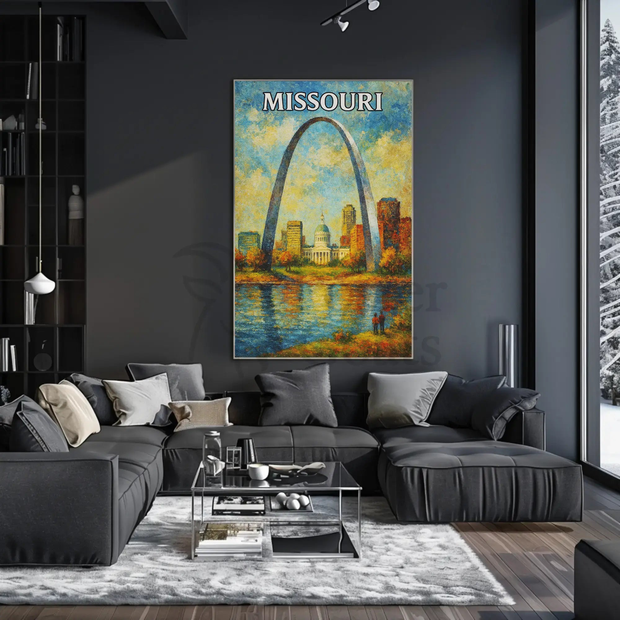Gateway Arch Tranquil Scene Art Poster PosterGoat
