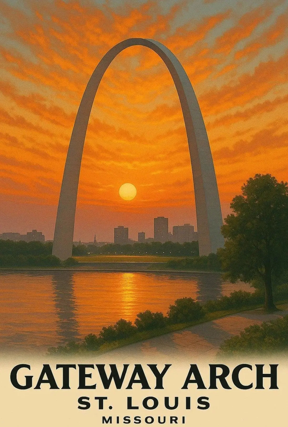 Gateway Arch Vintage Travel Poster Print for Home Decor PosterGoat
