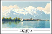 Geneva Serenity Vintage Travel Poster PosterGoat