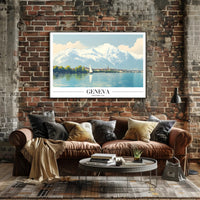 Geneva Serenity Vintage Travel Poster PosterGoat