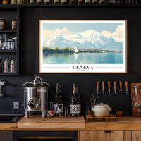 Geneva Serenity Vintage Travel Poster PosterGoat