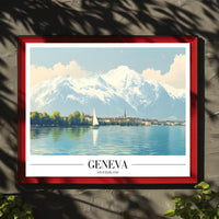 Geneva Serenity Vintage Travel Poster PosterGoat