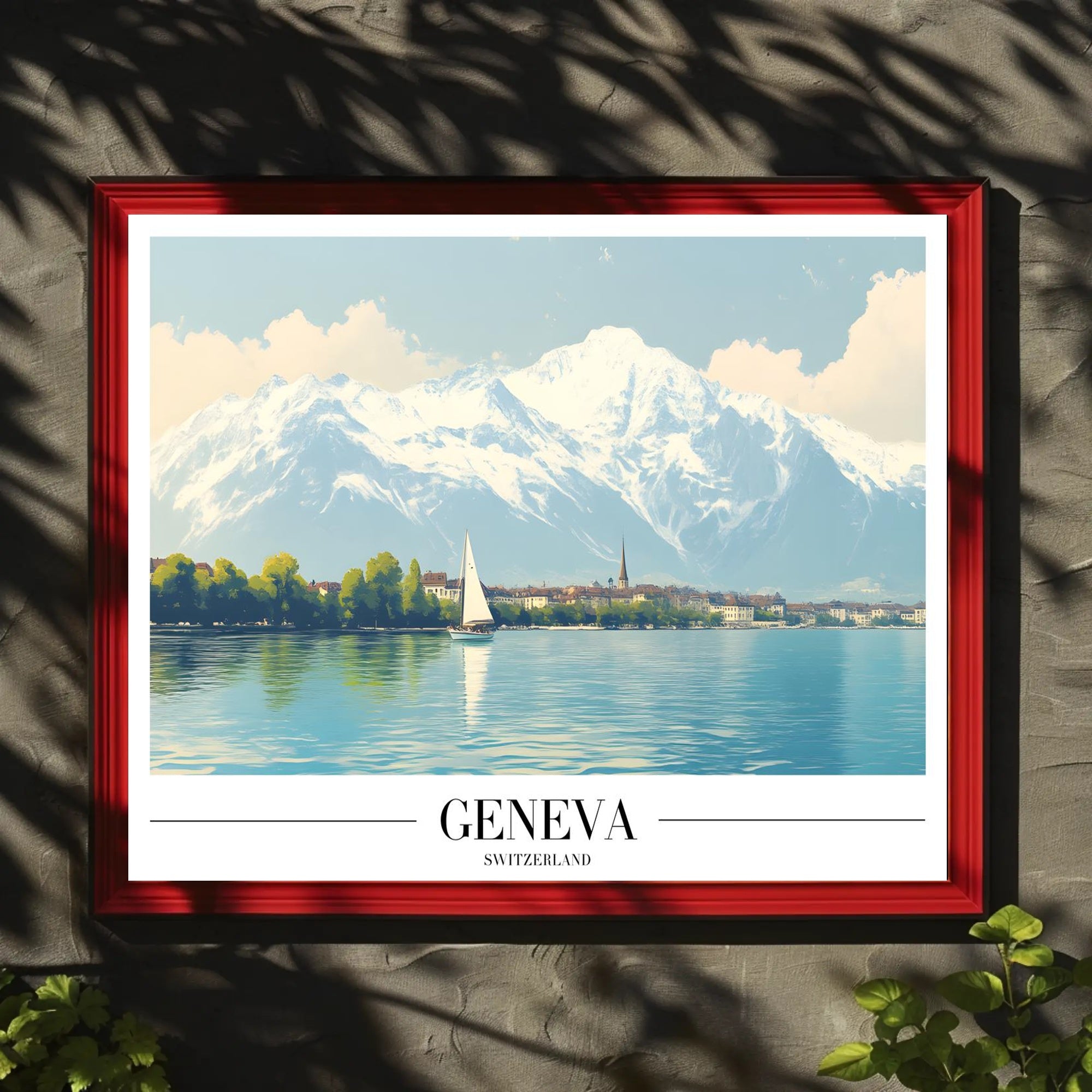 Geneva Serenity Vintage Travel Poster PosterGoat