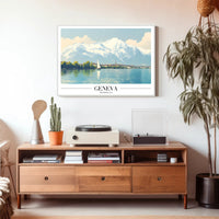 Geneva Serenity Vintage Travel Poster PosterGoat