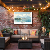 Geneva Serenity Vintage Travel Poster PosterGoat