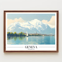 Geneva Serenity Vintage Travel Poster PosterGoat