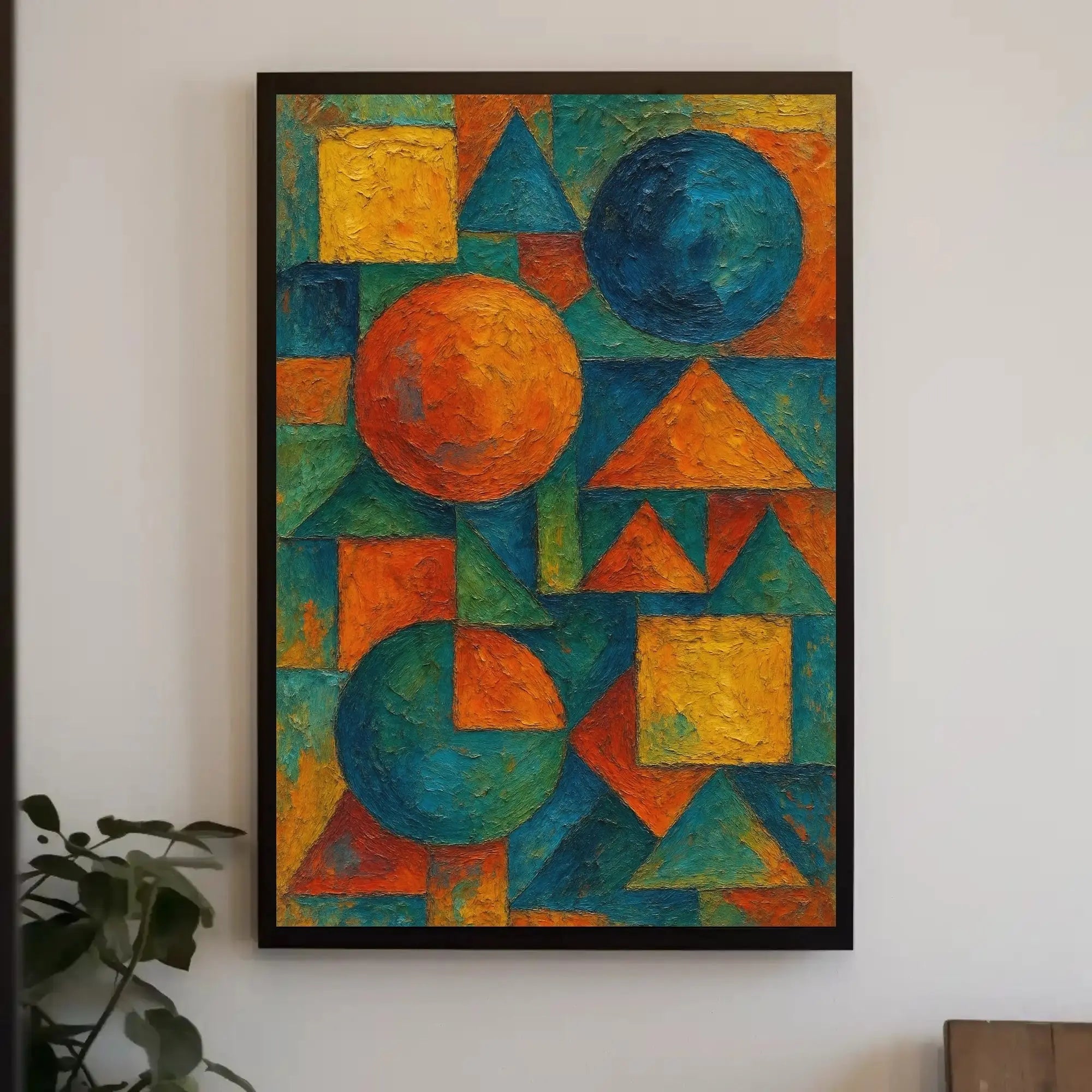 Geometric Abstraction with Vibrant Colors Abstract Poster PosterGoat