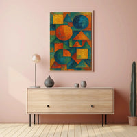 Geometric Abstraction with Vibrant Colors Abstract Poster PosterGoat