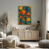 Geometric Abstraction with Vibrant Colors Abstract Poster PosterGoat