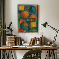 Geometric Abstraction with Vibrant Colors Abstract Poster PosterGoat