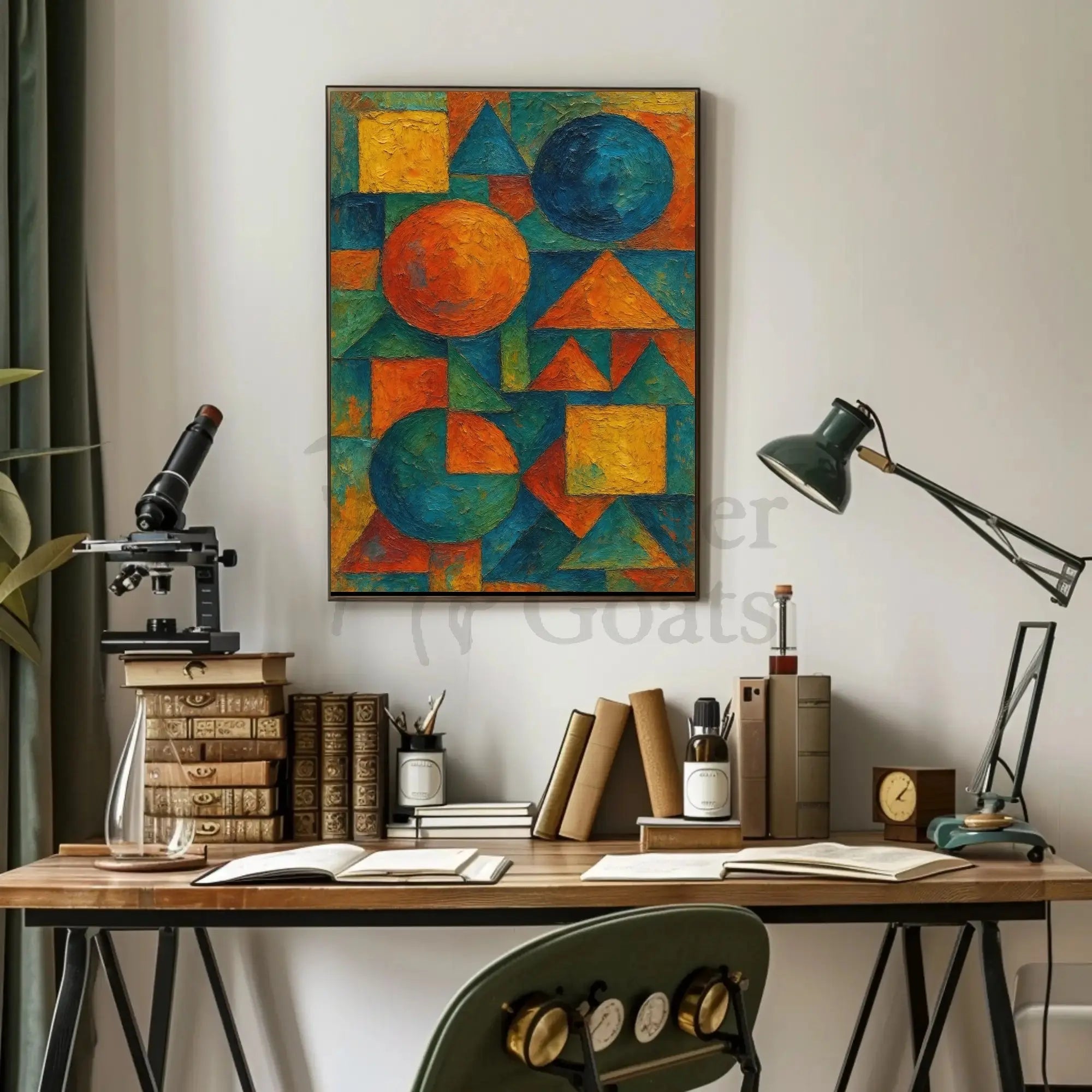 Geometric Abstraction with Vibrant Colors Abstract Poster PosterGoat