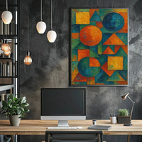 Geometric Abstraction with Vibrant Colors Abstract Poster PosterGoat