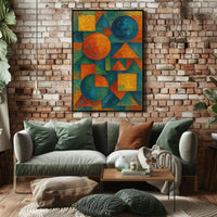 Geometric Abstraction with Vibrant Colors Abstract Poster PosterGoat