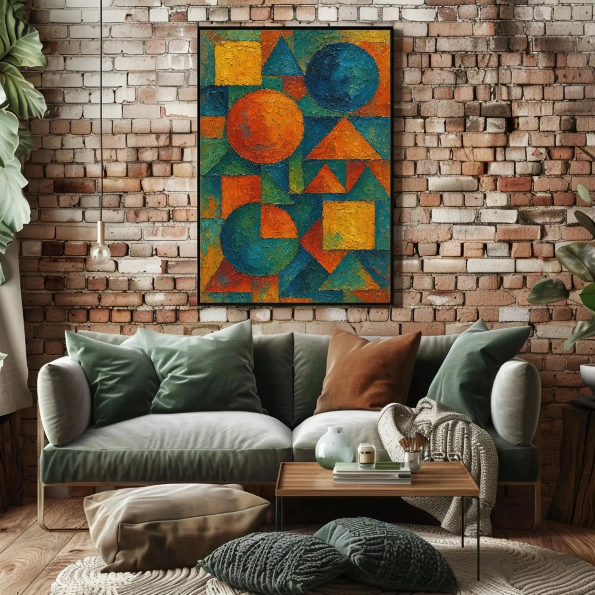 Geometric Abstraction with Vibrant Colors Abstract Poster PosterGoat