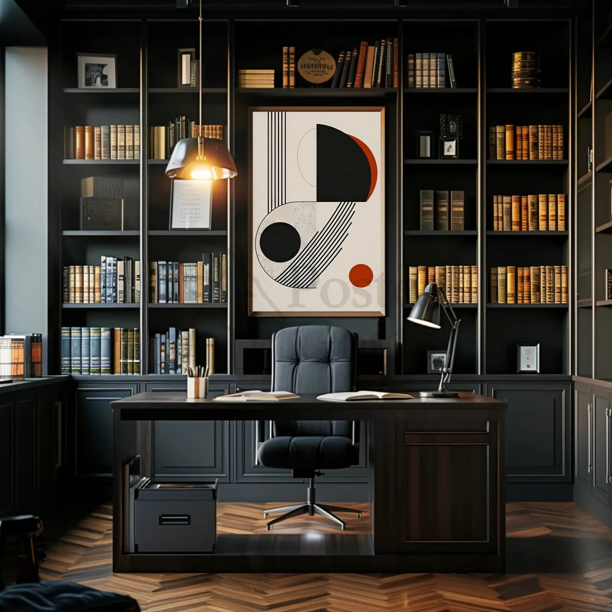 Geometric Harmony Bauhaus Inspired Abstract Artistic Poster PosterGoat