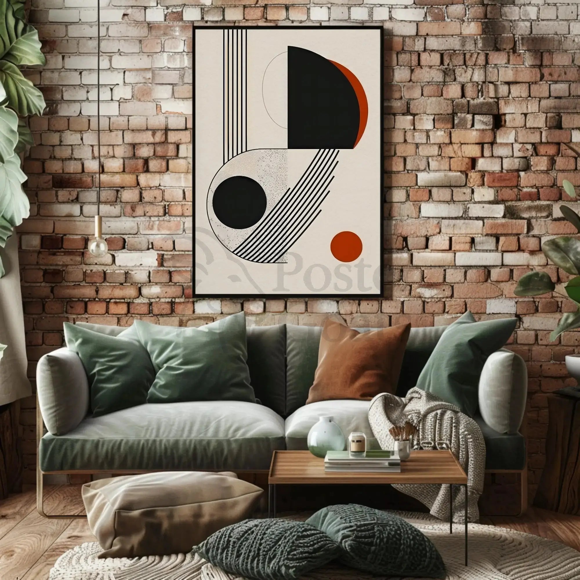 Geometric Harmony Bauhaus Inspired Abstract Artistic Poster PosterGoat